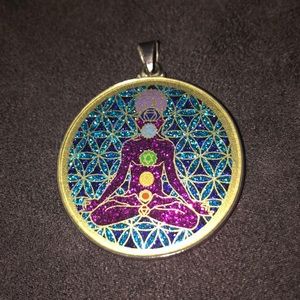 Chakra Acrylic and 925 Silver Pendant